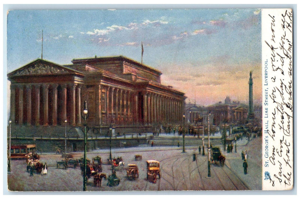 c1910 St. George's Hall Lime Street Liverpool England Oilette Tuck Art Postcard