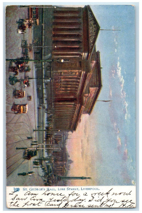 c1910 St. George's Hall Lime Street Liverpool England Oilette Tuck Art Postcard