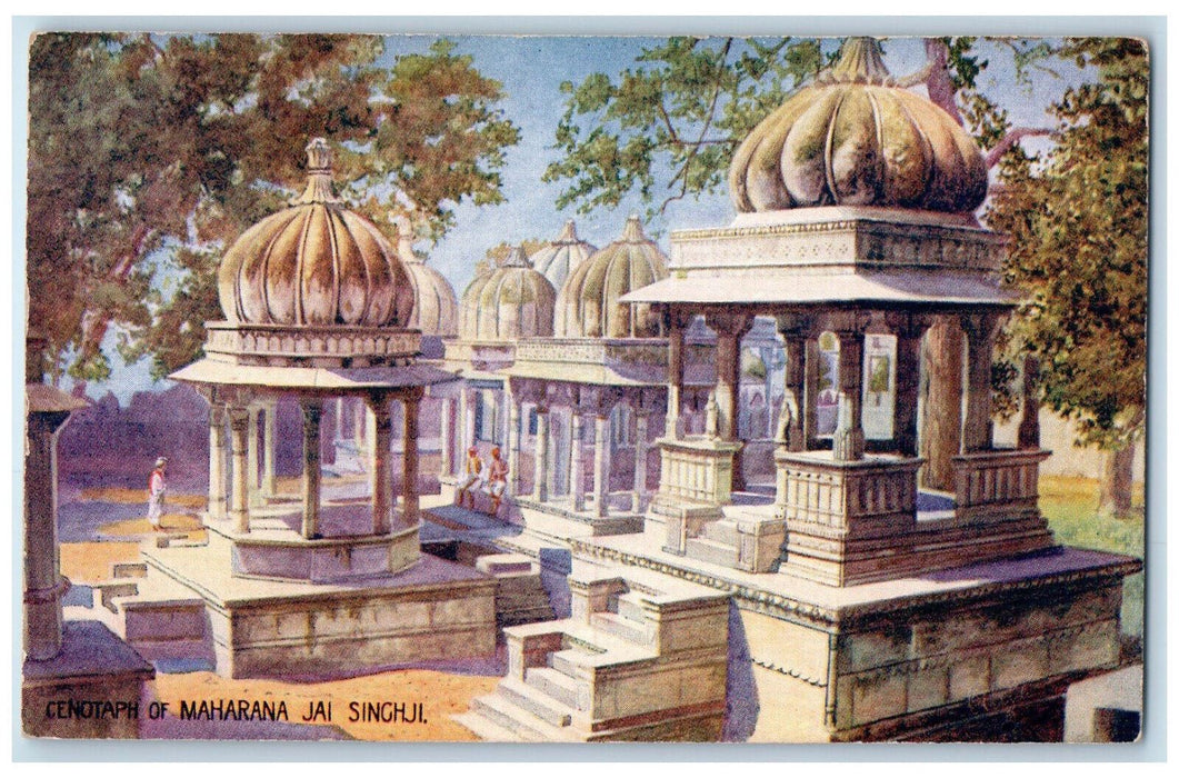 c1910 Cenotaph off Maharana Jai Singhjl India Oilette Tuck Art Postcard