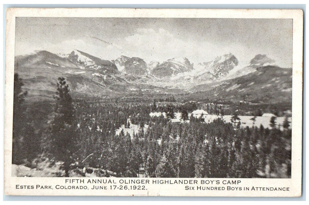 Fifth Annual Olinger Highlander Boy's Camp Estes Park Colorado CO Postcard