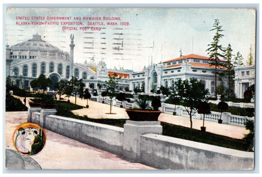 1909 United State Government & Hawaiien Building Seattle Washington WA Postcard