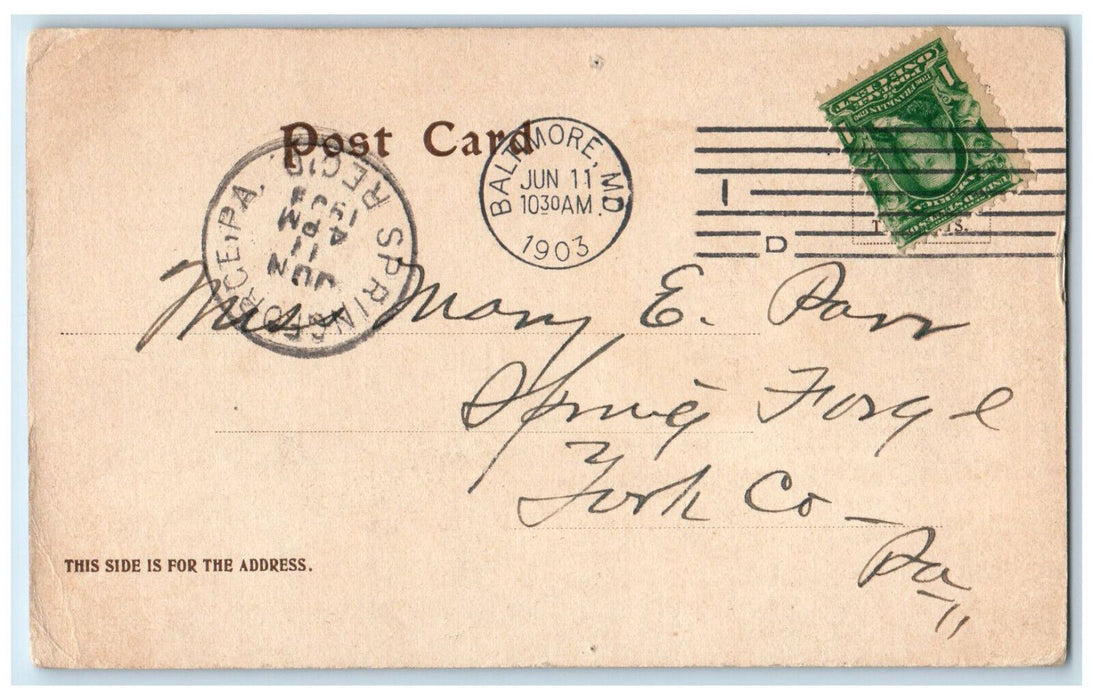 1903 Peabody Institute Building Exterior Scene Baltimore Maryland MD Postcard