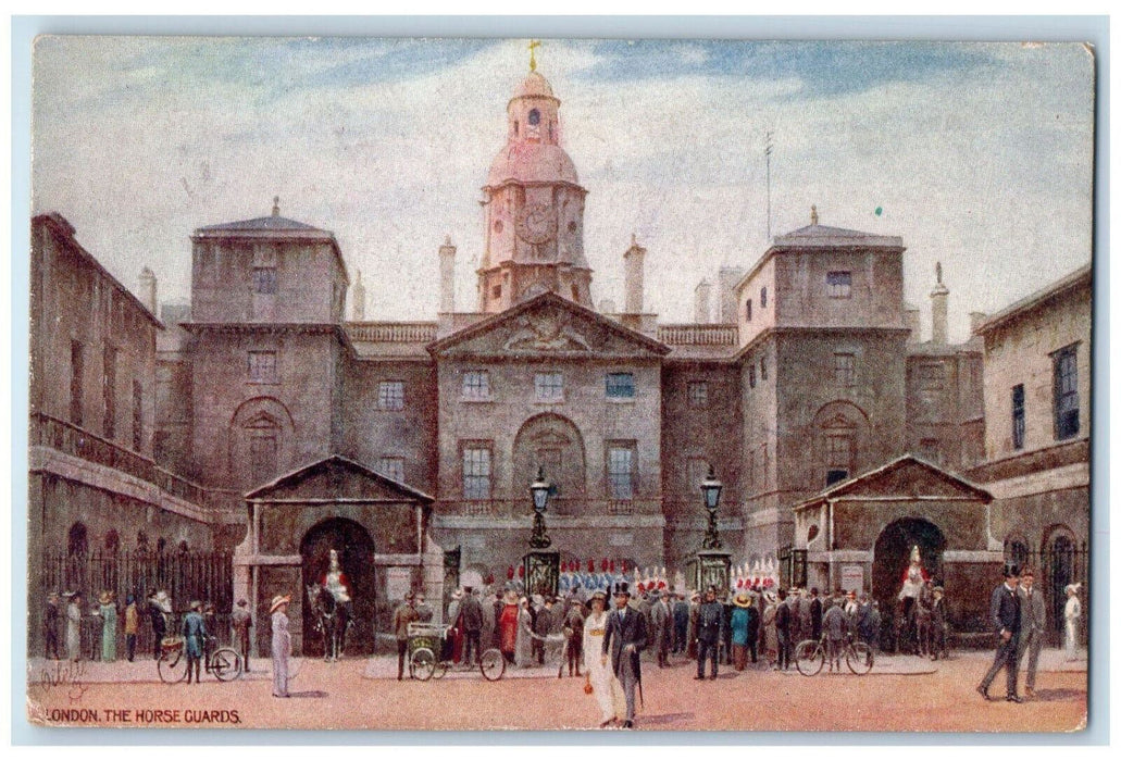 c1910 London The Horse Guards Whitehall England Oilette Tuck Art Postcard