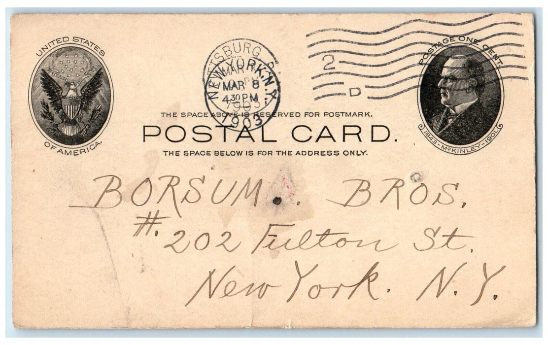 1903 G.F. Schuchman Druggist Pharmacy Pittsburgh Pennsylvania PA Postcard