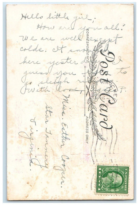 1923 Valentine Greeting Children Sweetheart Flowers Gift Embossed Postcard
