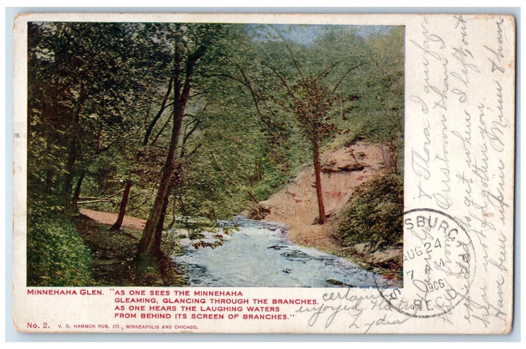 1906 Scenic View Of Minnehaha Glen Minneapolis Minnesota MN Antique Postcard