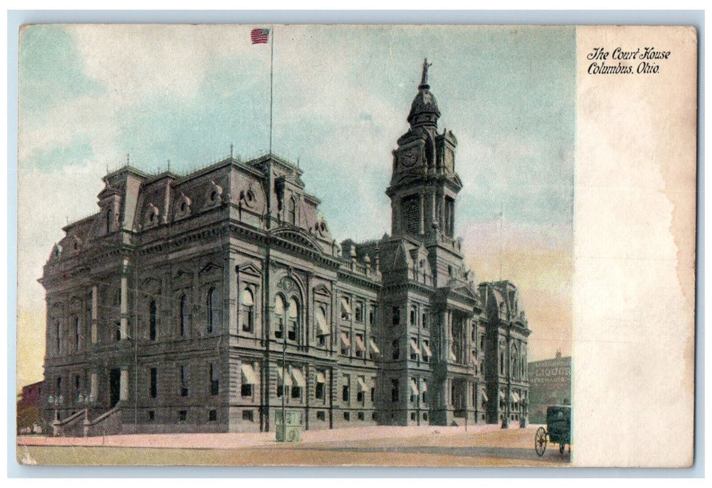 The Court House Building Exterior Scene Columbus Ohio OH Antique Postcard