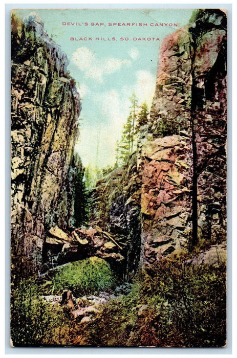 Devil's Gap Spearfish Canyon Black Hills South Dakota SD Vintage Postcard