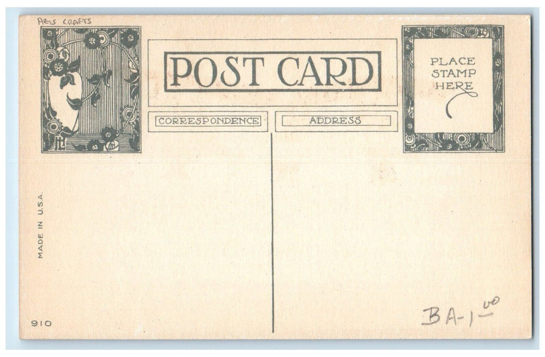c1910's Merry Christmas Girls Caroling Arts Crafts Unposted Antique Postcard