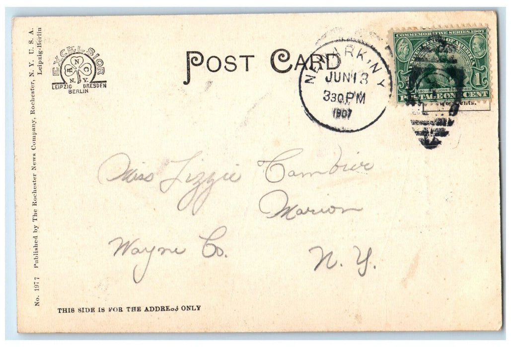 1907 Baptist Church Street Exterior Scene Newark New York NY Antique Postcard