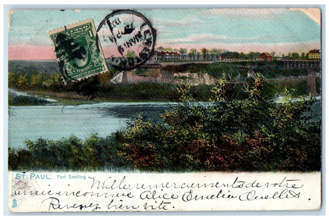 1906 View Of St. Paul Fort Snelling Tuck's Minnesota MN Antique Posted Postcard