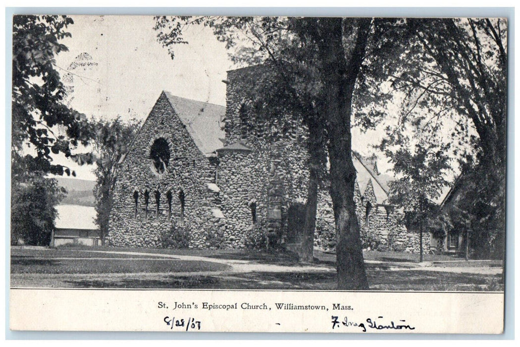 1907 St. John Episcopal Church Williamstown Massachusetts MA Antique Postcard