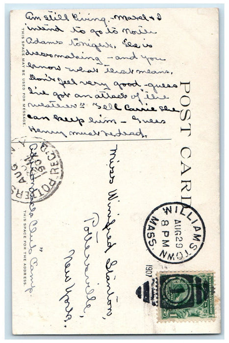 1907 St. John Episcopal Church Williamstown Massachusetts MA Antique Postcard