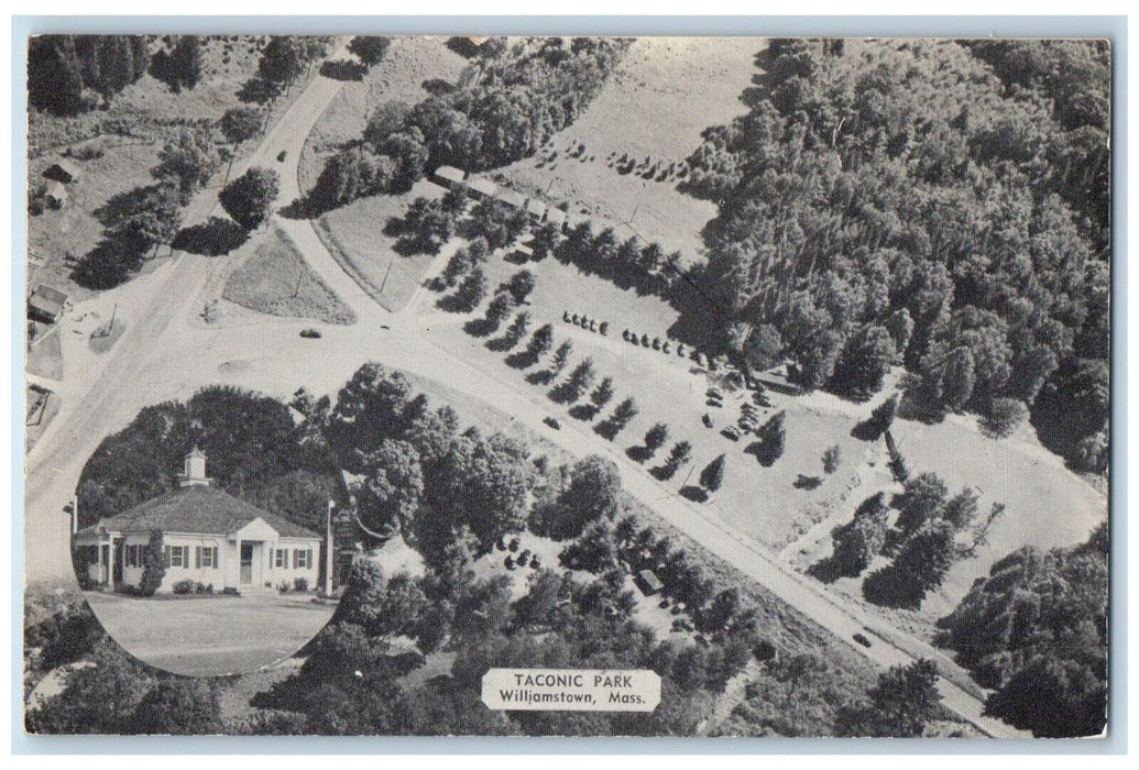 Bird's Eye View Of Beautiful Taconic Park Williamstown Massachusetts MA Postcard