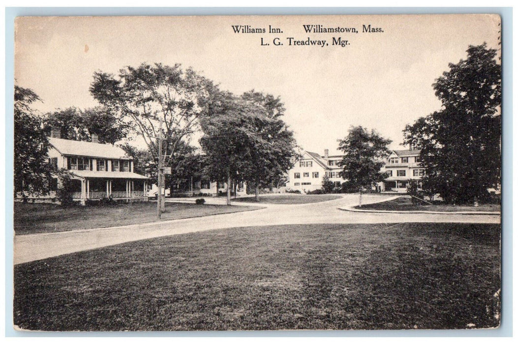 Williams Inn L.G. Treadway, Mgr. Williamstown Massachusetts MA Antique Postcard