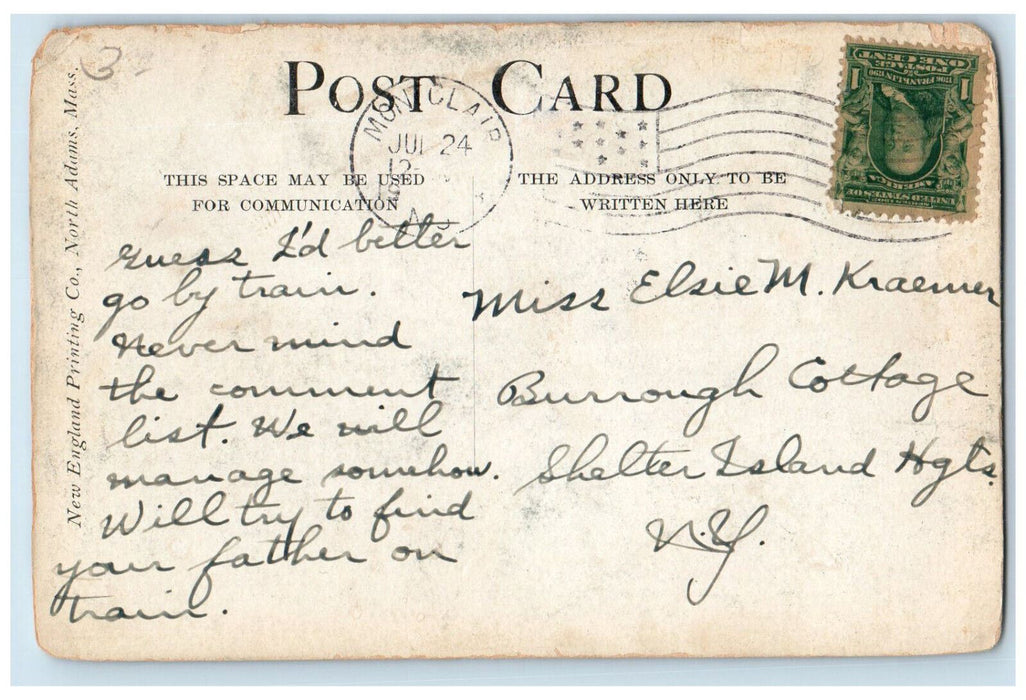 Berkshire Hall Williams College Building Williamstown Massachusetts MA Postcard