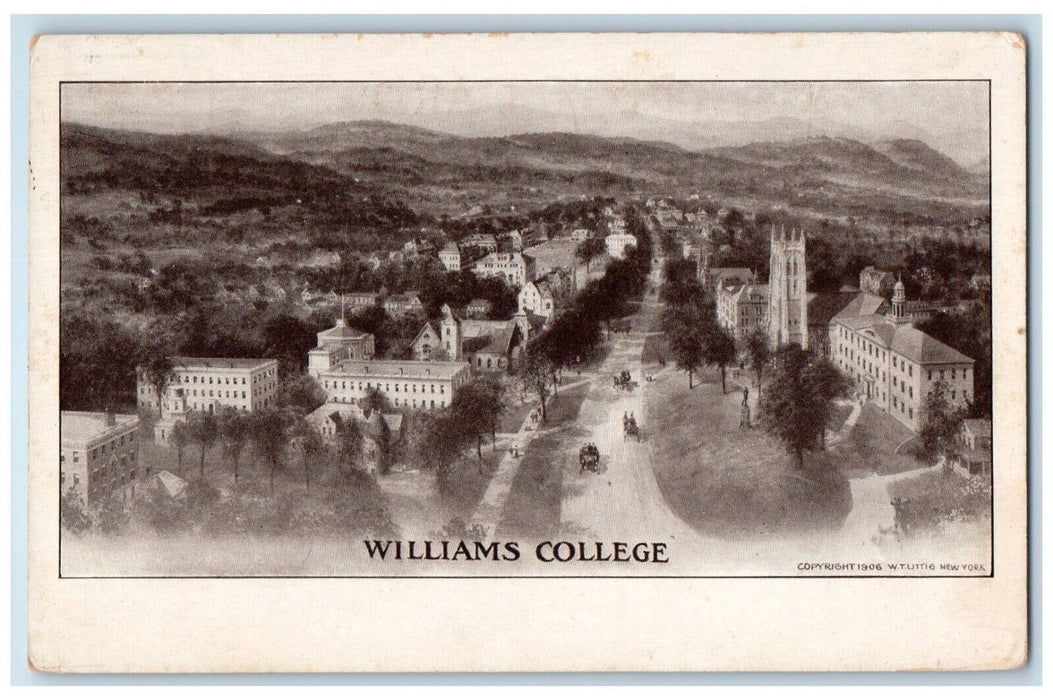 Bird's Eye View Of Williams College Williamstown Massachusetts MA Postcard