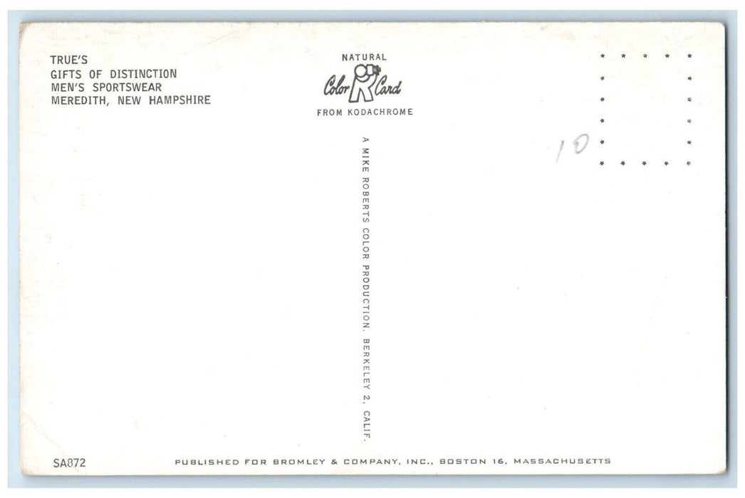True's Gifts Of Distinction Men's Sportswear Meredith New Hampshire NH Postcard