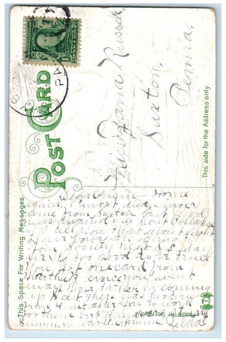 Easter Wishes Holy Cross Lilies Flowers Angels Bible Book Embossed Postcard