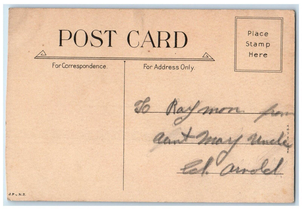 c1910's Valentine Thoughts Heart Little Sweetheart Letter Antique Postcard