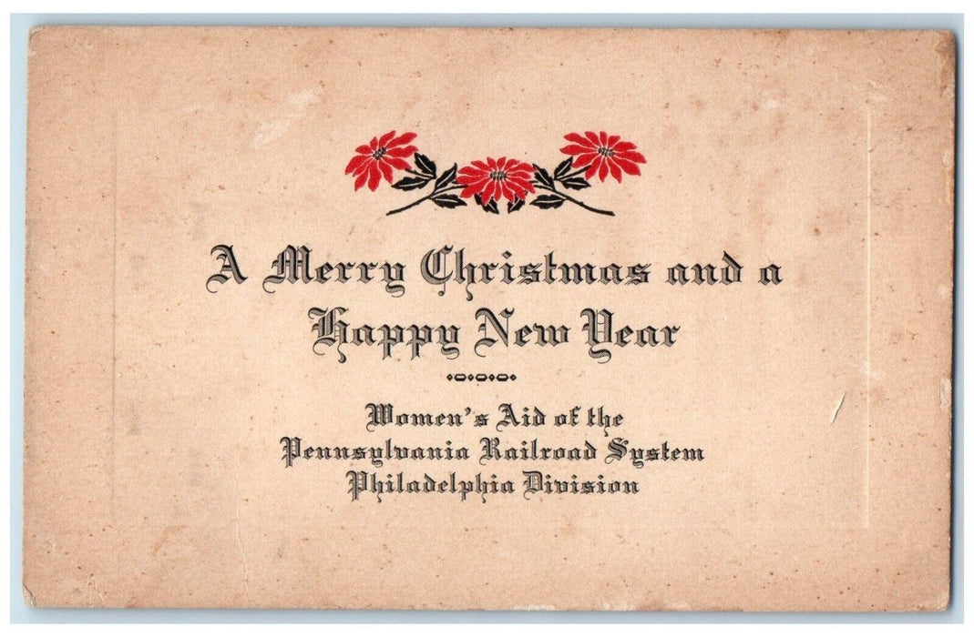 c1940 Merry Christmas Happy New Year Women's Aid Philadelphia System PA Postcard