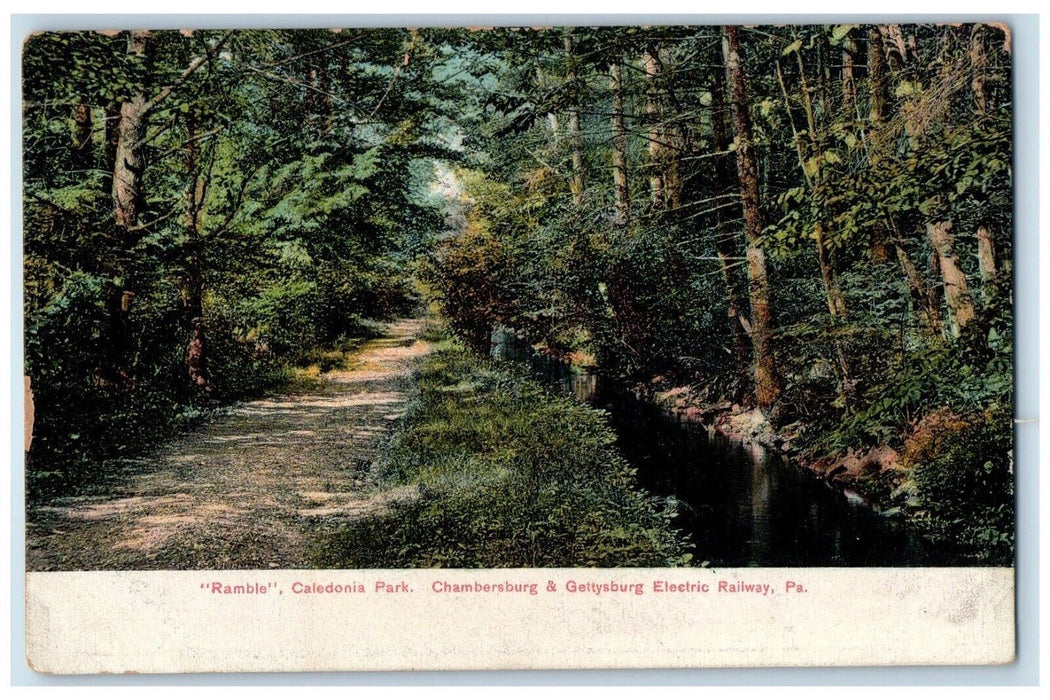 c1905 Ramble Caledonia Park Chambersburg Gettysburg Electric Railway PA Postcard