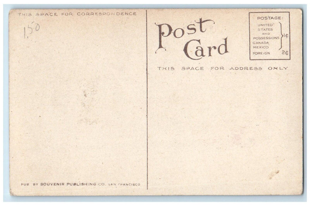 c1910 Southern Pacific Railroad Bridge Locomotive Sacramento California Postcard
