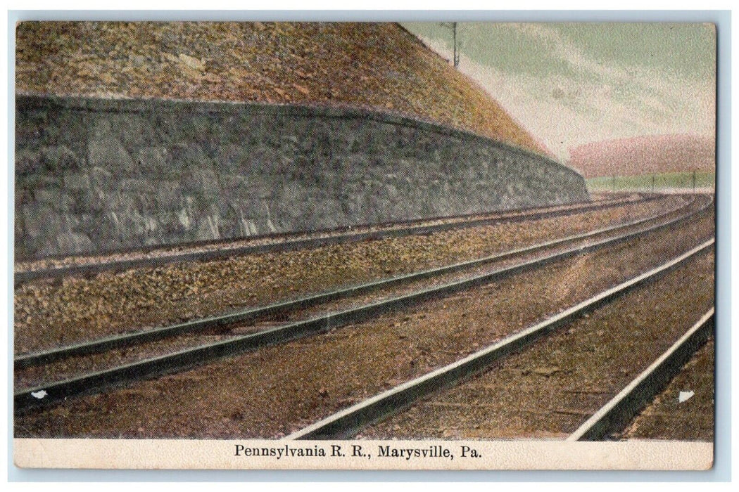 c1910 Pennsylvania Rail Road Train Field Cliff Marysville Pennsylvania Postcard