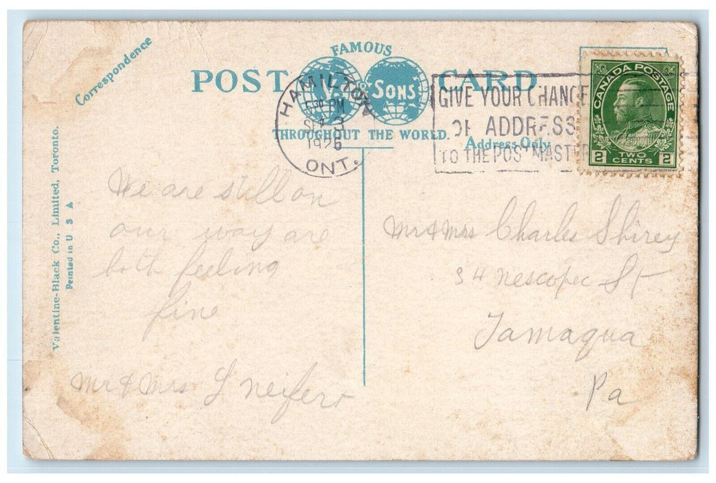 1926 CNR Station Hamilton Locomotive Train Exterior Ontario Canada CA Postcard