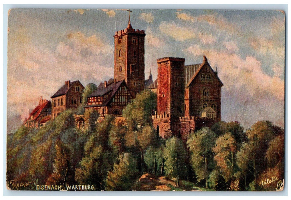 c1910 Eisenach Wartburg Germany Wide Wide World Oilette Tuck Art Postcard