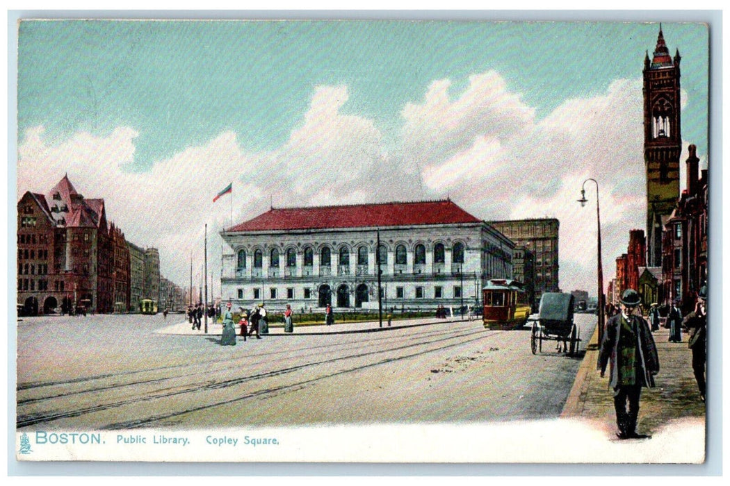 c1910 Public Library Copley Square Boston Massachusetts MA Tuck Art Postcard