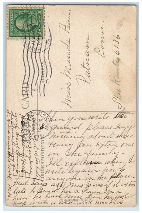 1917 Happy Easter Dutch Boy Chicks Drinking Water Hartford CT Antique Postcard