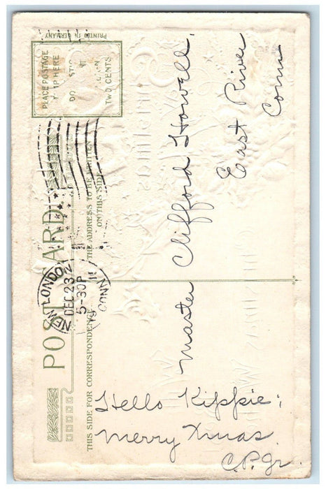 1911 Christmas December 25 Berries Winter John Winsch Artist Signed Postcard