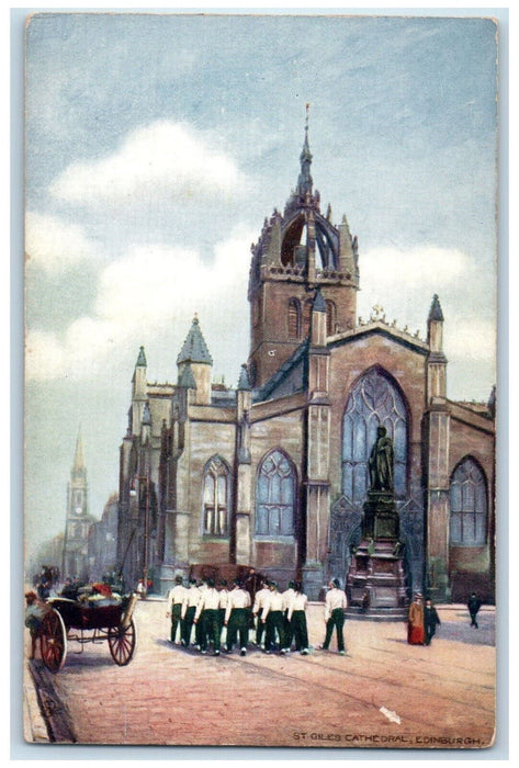 c1910 St. Giles Cathedral Ediburgh Scotland Oilette Tuck Art Postcard