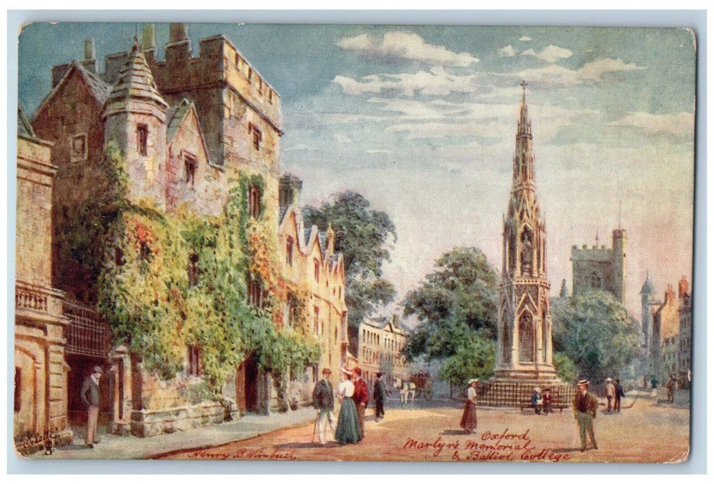 c1910 Martyr's Memorial Balliol College Oxford Oilette Tuck Art Postcard