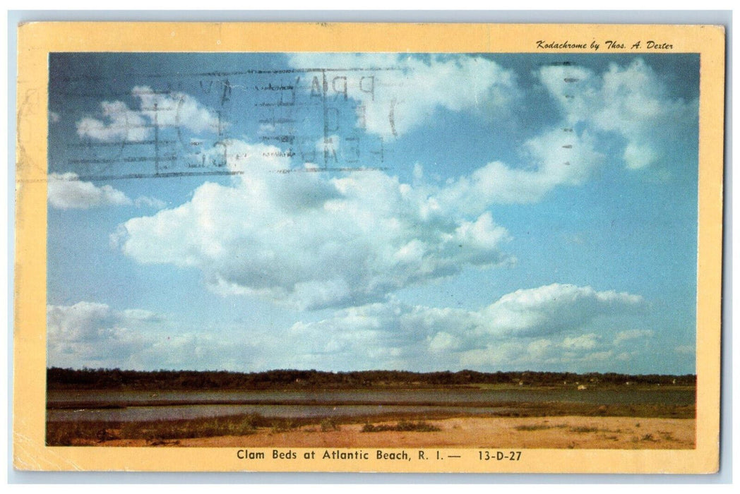 1959 View Of Clam Beds At Atlantic Beach Westerly Rhode Island RI Postcard