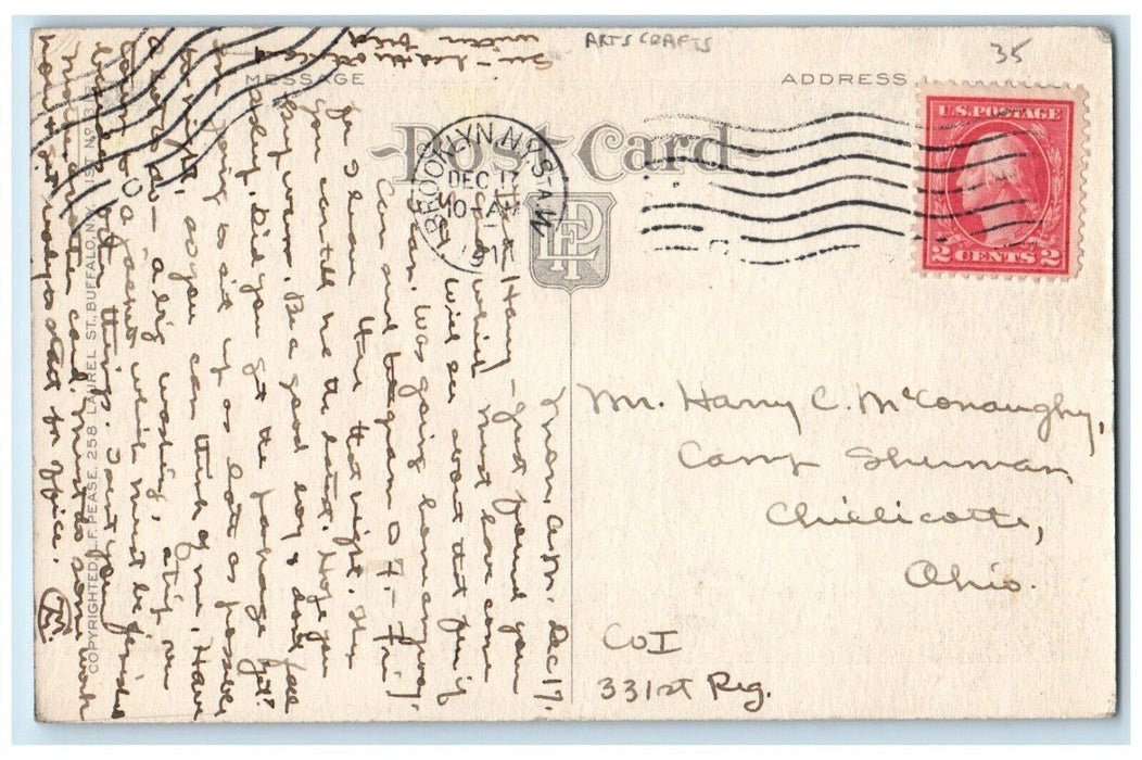 1917 Friendship Inventory Message Arts Crafts Chillicothe Ohio OH Postcard