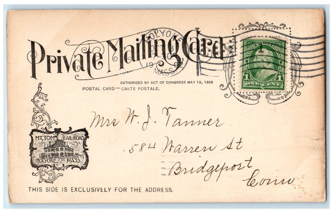 1902 Summit House Tom Mountain Park Foreground Holyoke Massachusetts MA Postcard