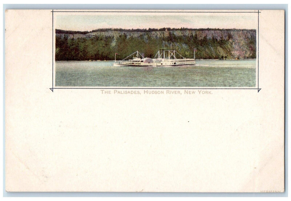 c1905 Palisades Hudson River Steamer Cruise Ship New York NY Souvenir Postcard