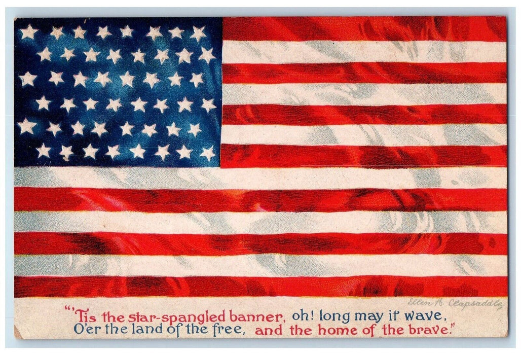 The Star Spangled Banner Patriotic Ellen Clapsaddle Wolf Artist Signed Postcard