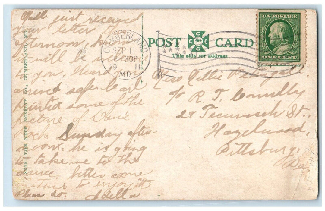 1911 Dan's Rock Above Sea Level Cumberland Maryland MD Vintage Antique Postcard