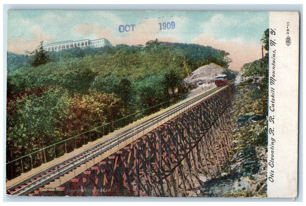 1909 Otis Elevating RR Streetcar Trolley Catskill Mountains New York NY Postcard