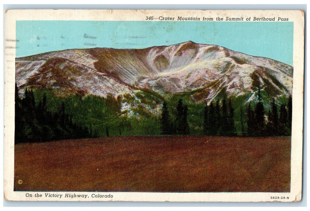1944 Crater Mountain Summit Berthoud Pass Victory Highway Colorado CO Postcard