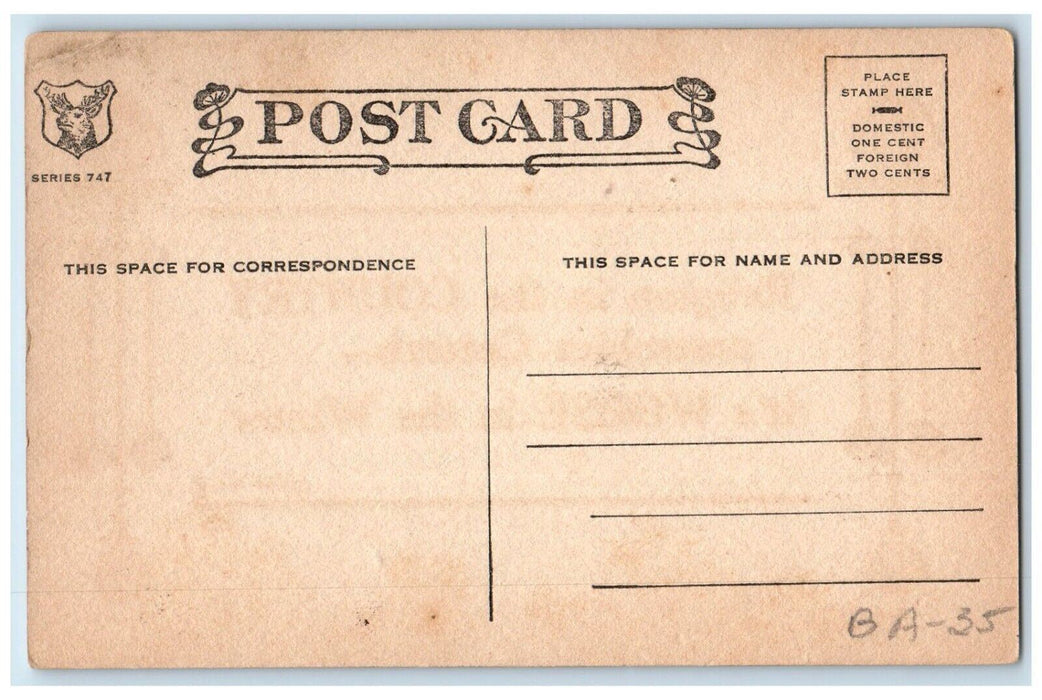 Jes'Blow Motto Religion In The Country Resembles Catarrh Arts Crafts Postcard