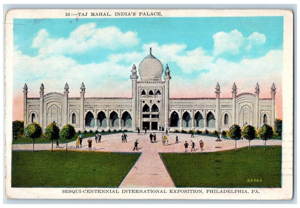 1926 Taj Mahal Indian's Palace Exposition Philadelphia Pennsylvania PA Postcard
