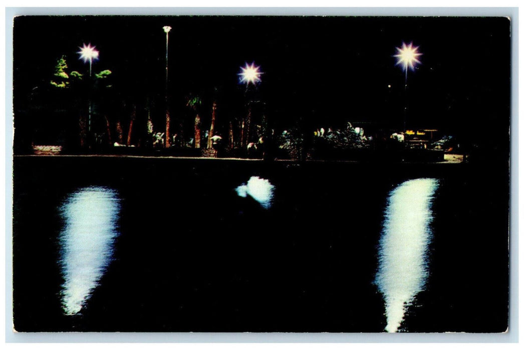 1970 Lake Arrowhead Night Scene Myrtle Beach South Carolina SC Vintage Postcard