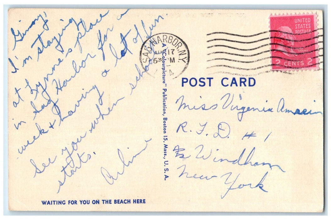 Greetings From Sag Harbor Long Island New York NY Water Stream Scene Postcard