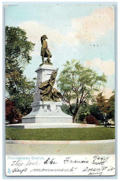 c1907 Rochambeau Statue Jackson Place Washington DC Raphael Tuck Sons Postcard