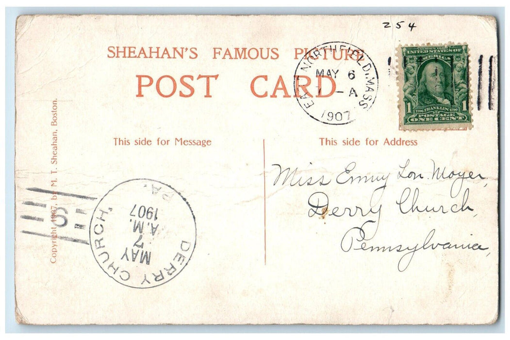 Little Girl Crying Squirrel Dog Nobody Cares For Me Derry Church PA Postcard