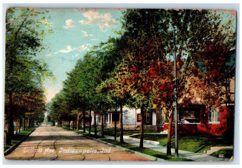 1908 Talbott Avenue Street Road Exterior Houses Indianapolis Indiana IN Postcard
